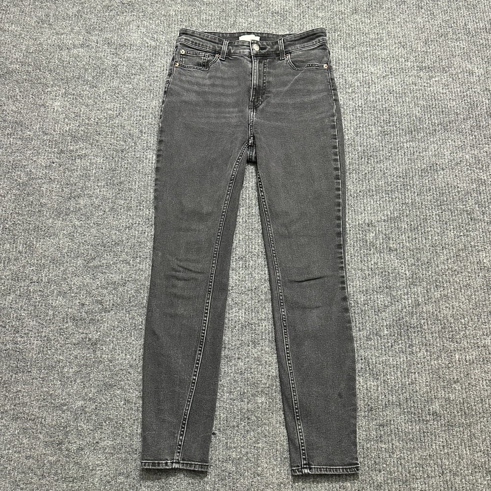 H&M Womensโ Jeans Size 6 Black Mid Rise Denim